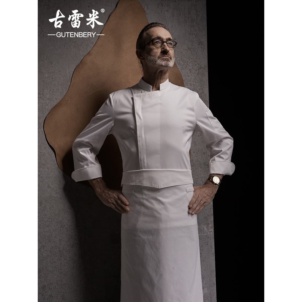 Guremi chef macacão masculino de manga comprida verão Hotel restaurante Catering cozimento cozinha volta cozinha High-En