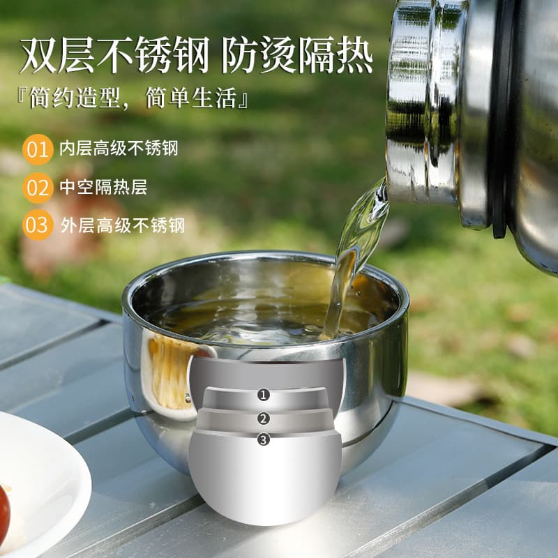 Conjunto de xícaras de chá de aço inoxidável portáteis para camping ao ar livre, resistentes a altas temperaturas, 3 cor