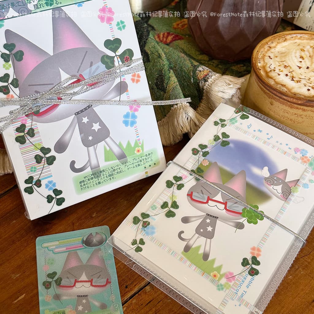 Floresta bloco de notas Original bonito trevo eletrônico gato manual conjunto bloco de notas adesivo pp livro roupas pre