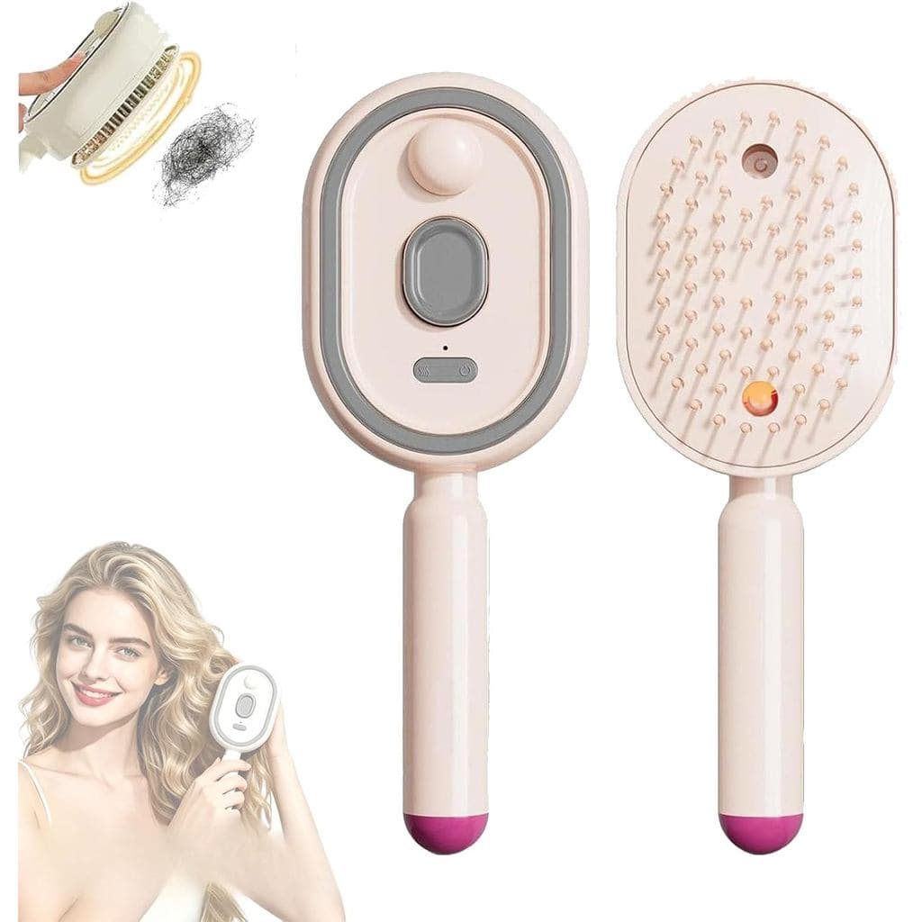 Escova de Massagem Elétrica com Spray, Escova Alisadora de Cabelo Elétrica a Vapor Aprimorada, Escova Quente para Cabelo