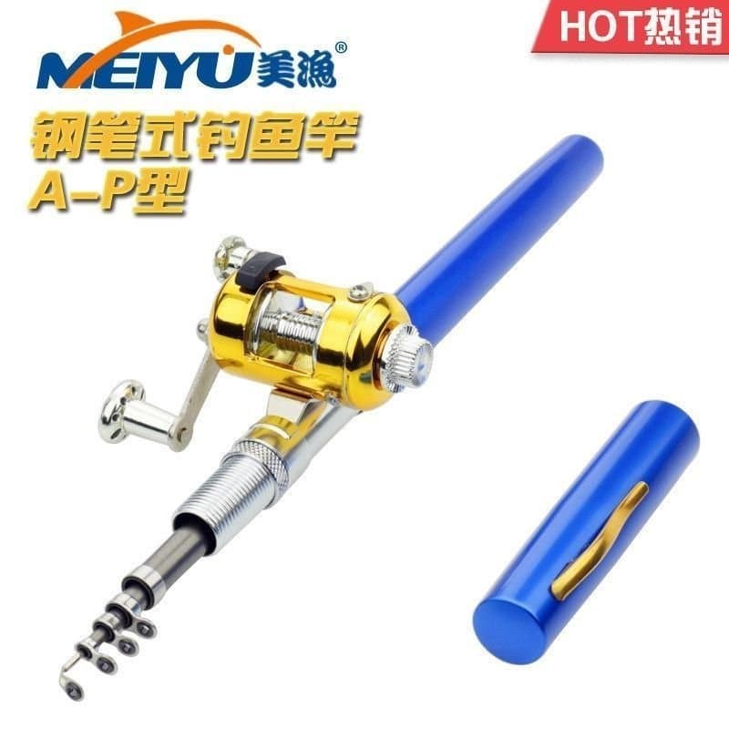 Vara de Pesca Portátil Telescópica Mini Meiyu, Vara de Pesca no Gelo, Vara de Pesca em Carbono com Carretel TQWE