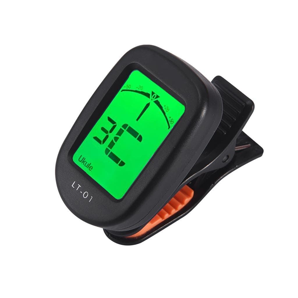 LINGTING LT-01 Mini Afinador Eletrônico Digital Clip-On 360° Rotativo com 2 Telas LCD Retroiluminadas para Guitarra