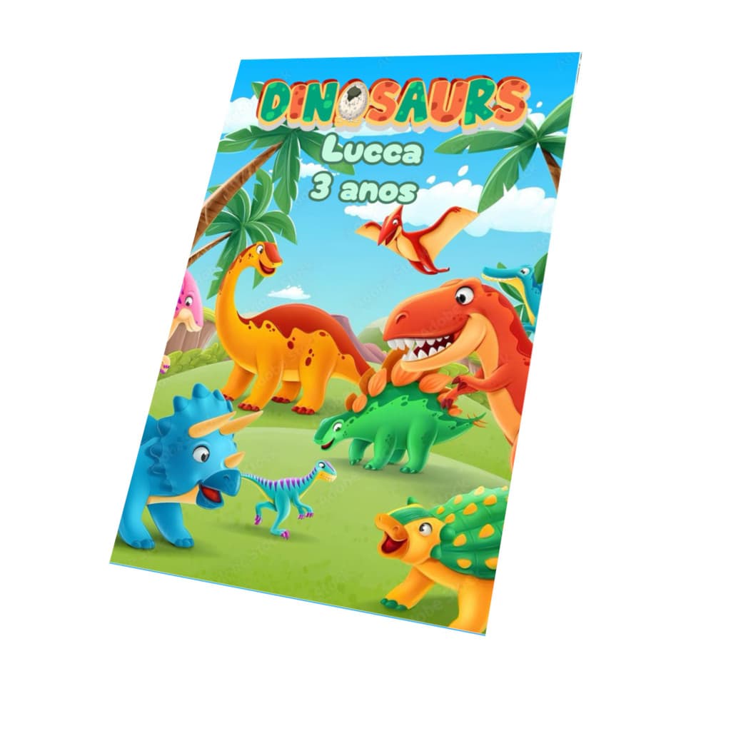 Kit Livrinhos para Colorir Dinossauros Lembrancinhas Personalizado com nome e idade