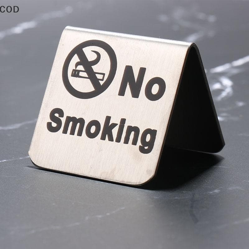 [gla] Placa De Aviso De Mesa Dupla Face De Aço Inoxidável Sem Sinal Para Locais Públicos De Restaurante , Escritório De