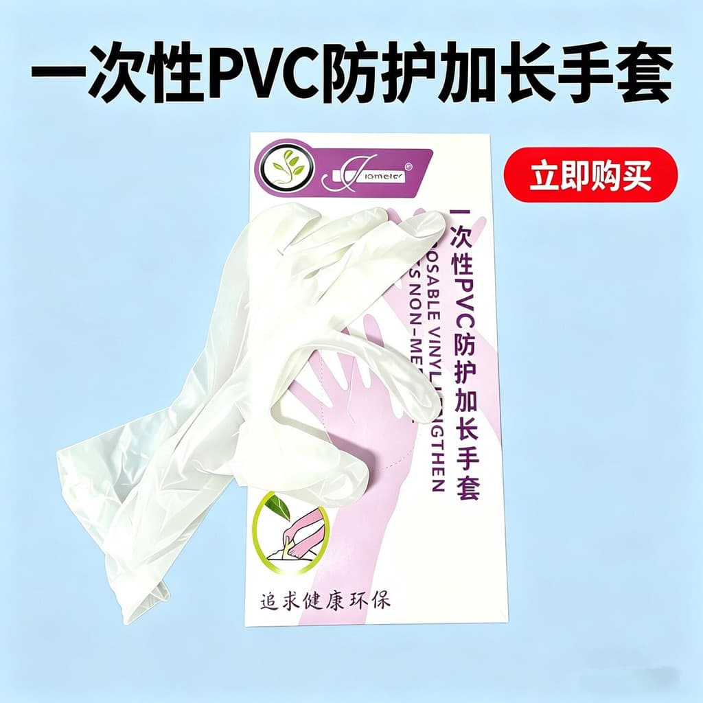 Luvas descartáveis alongadas de PVC espessadas, tingimento de cabelo dedicado, salão de beleza, trabalho doméstico, lava