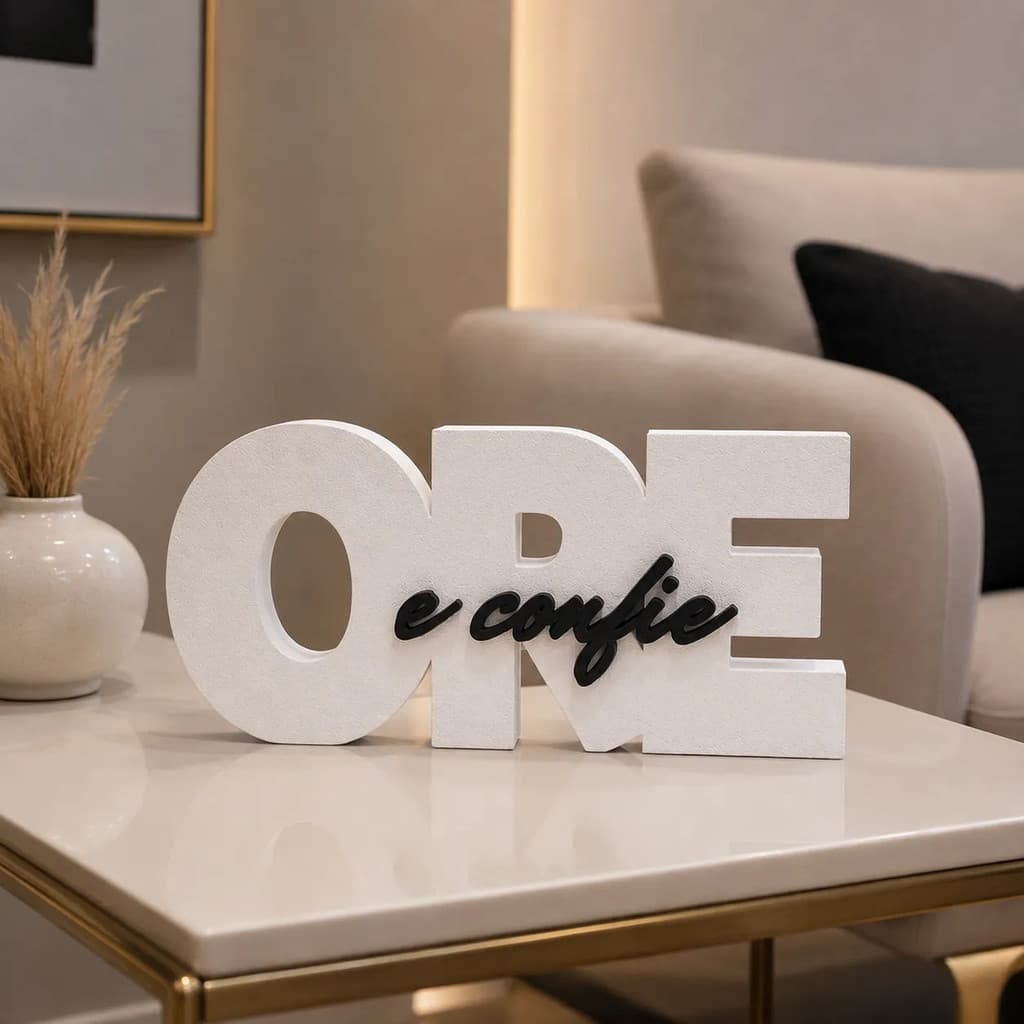Ore E Confie Letreiro 3d Decoração Cristã Para Mesa