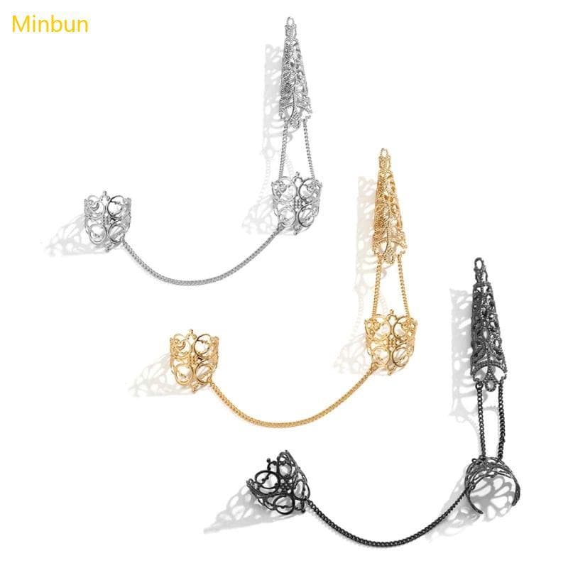Minbun Feminino Ponta Do Dedo Anéis Unhas Abertura Ajustável Arte Prego Charme Acessório Decorações Anel Garra
