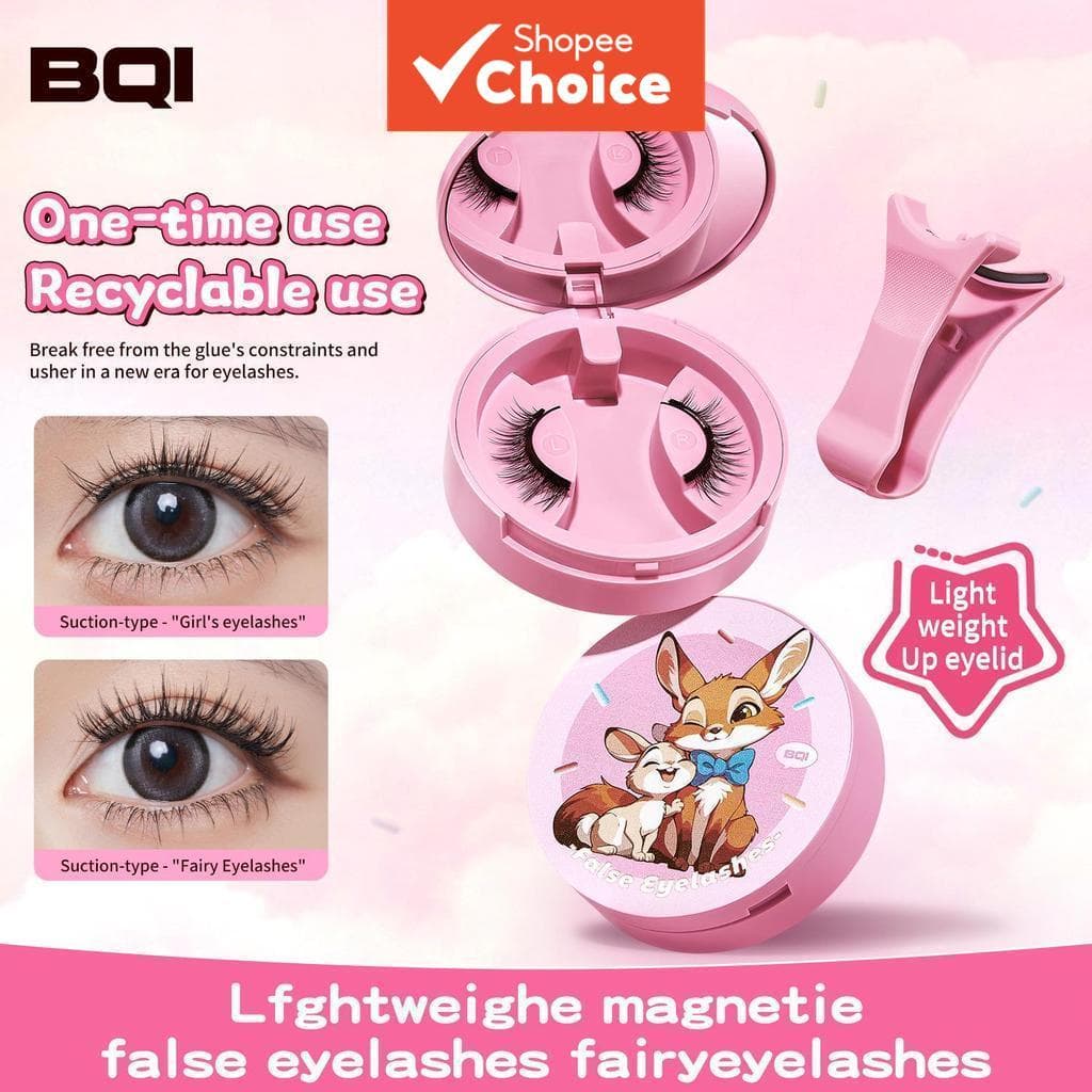Cílios Magnéticos Naturais para Menina Fada, Sem Cola, Encaixe Fácil, Leves, Reutilizáveis, Um Par em Estojo Compacto,