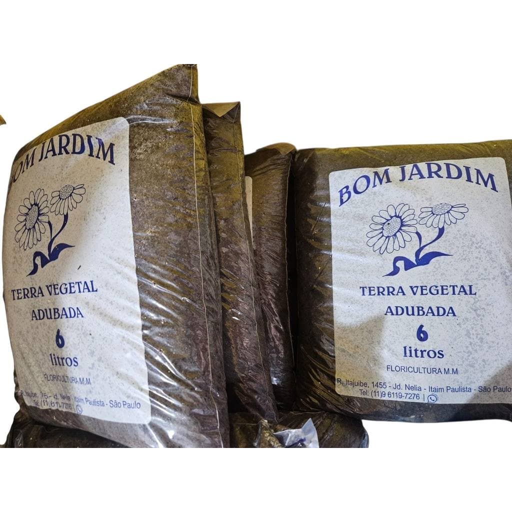 Terra  adubada PREMIUM rica em nutrientes para o cultivo 6 litros