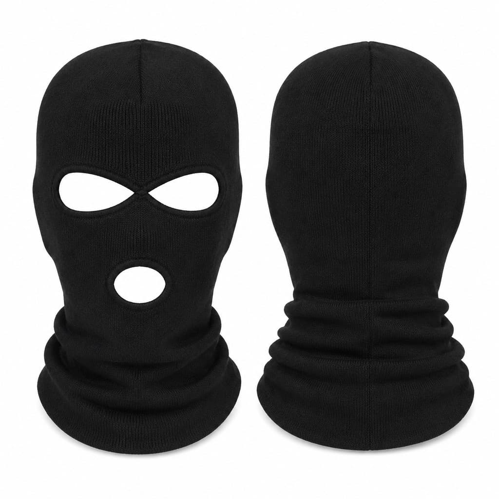 Touca Balaclava Térmica 3 Furos Preta Proteção para Moto Frio Inverno TC-230