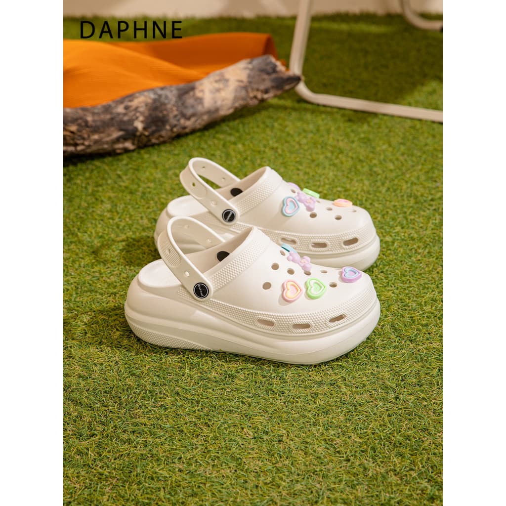 Daphne buraco sapatos femininos 2026 novo estilo verão exterior usar merda-piso sandálias de sola grossa aumentada sandá