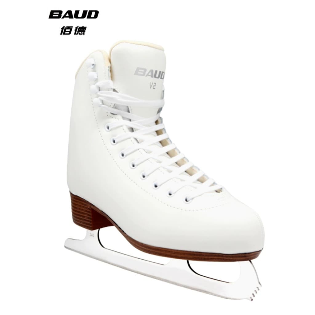 BAUD BAUD V2 Padrão de Couro Genuíno Patins de Gelo Clube de Gelo Patins Recomendados Homens Mulheres Patins de Gelo Rea