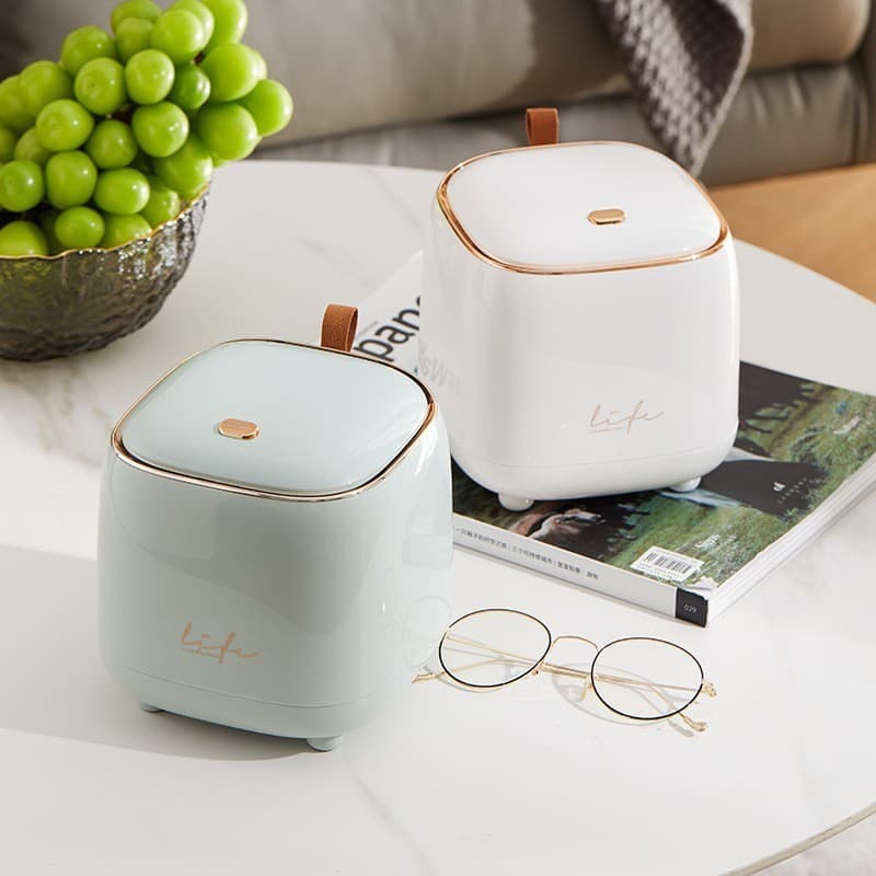 Luz Estilo De Luxo desktop Pequena Lata De Lixo Internet Celebridade Cesta De Papel Balde De Armazenamento De Mesa De Es
