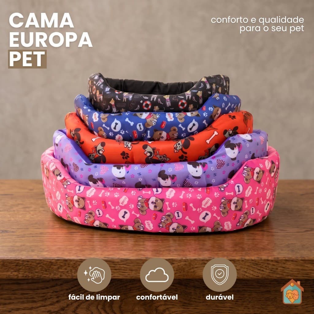 Cama Cachorro e Gato Caminha Pet Europa Nylon Confortável Cães Gatos Almofada Removível
