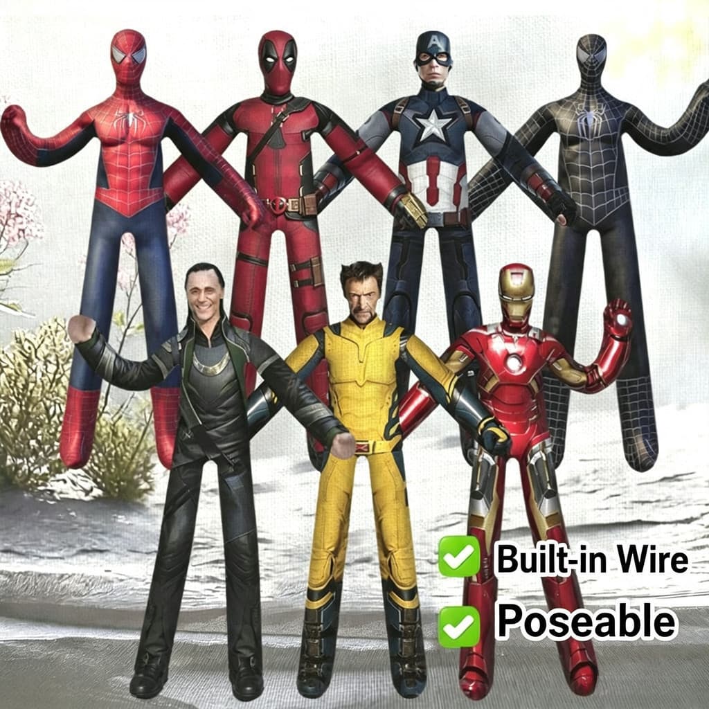 5II6 Boneco de Pelúcia Ajustável do Homem-Aranha Abstrato de 28CM, Brinquedo de Super-Herói, Decoração de Mesa Divertida
