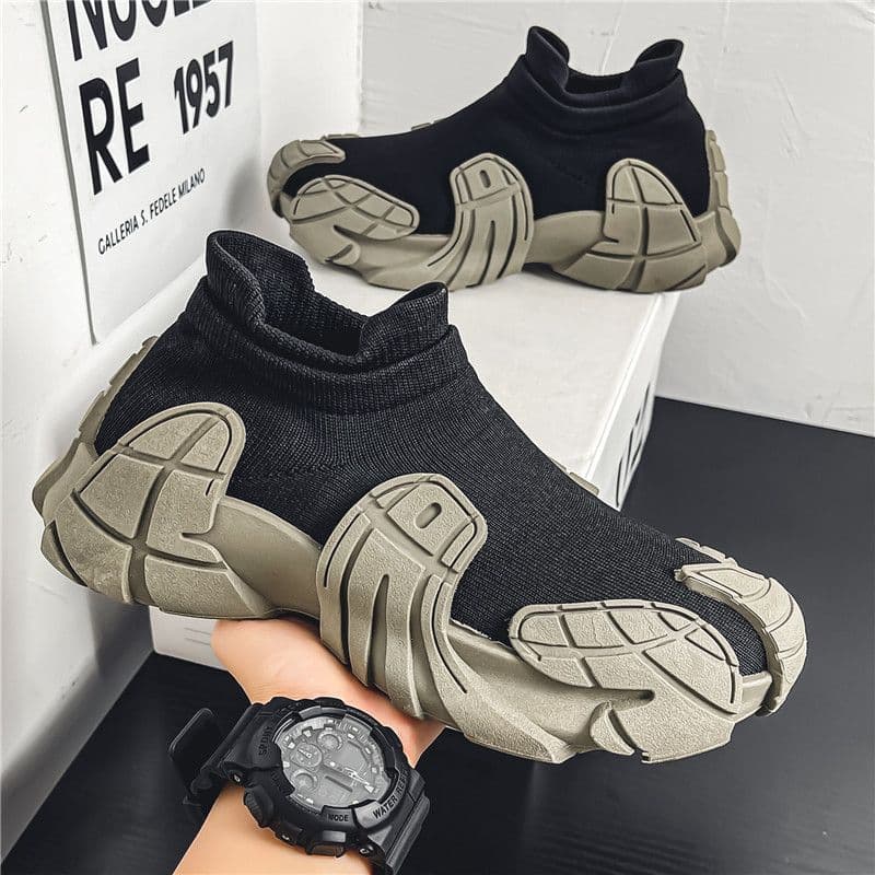 T na moda verão Casual antiderrapante sola pateta sapatos masculinos 2026 novo estilo tecido grosso juventude sapatos re