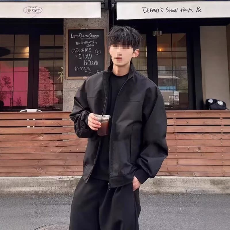2024 primavera outono bonito jaqueta masculina High street street street Wear estilo Hong Kong japonês estilo Harajuku v
