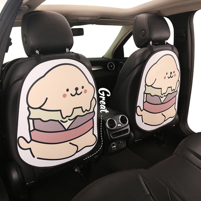 Almofada de chute do carro dos desenhos animados bonito hambúrguer filhote de cachorro decoração Interior assento volta