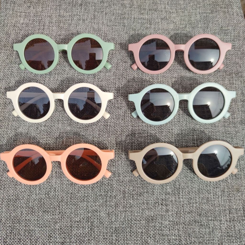Crianças ins versão coreana estilo Retro óculos de sol fosco quadro masculino feminino bebê quadro redondo forma côncava