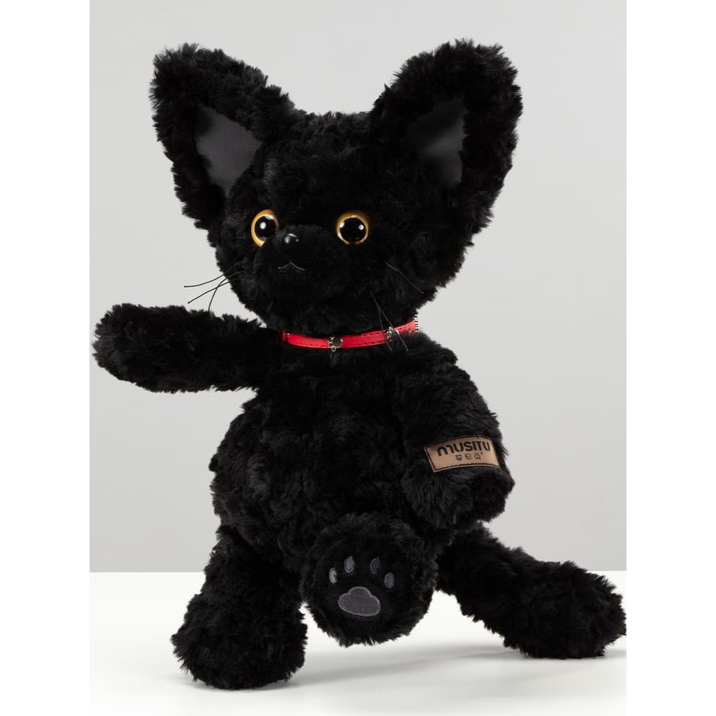 Genuíno bonito gato preto boneca Mousse coelho boneca brinquedo de pelúcia alemão gato boneca crianças meninas dormindo