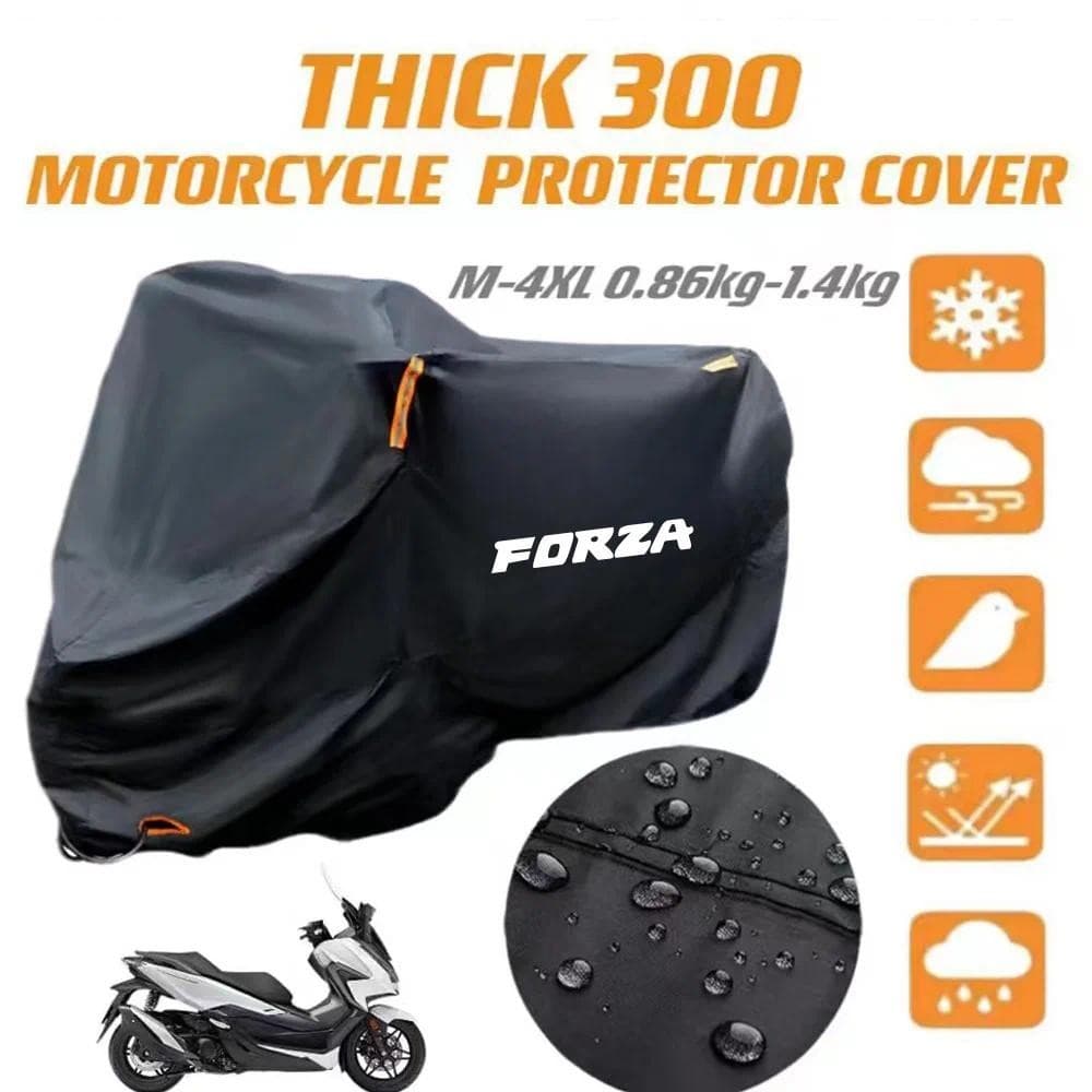 Para DYamaha FZ1 FAZER FZ6 FZ6R FZ8 FZ750 FZR1000 Grosso 300D Revestido De Prata À Prova De Vento Capa Protetora Da Moto