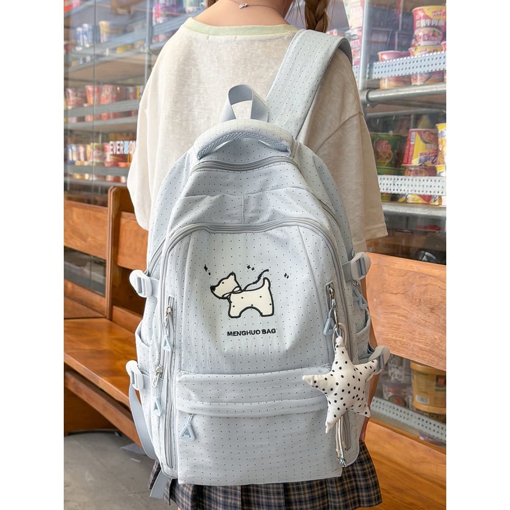 Verão novos produtos estilo coreano Polka Dot filhote de cachorro mochila estudante do sexo feminino grande capacidade m