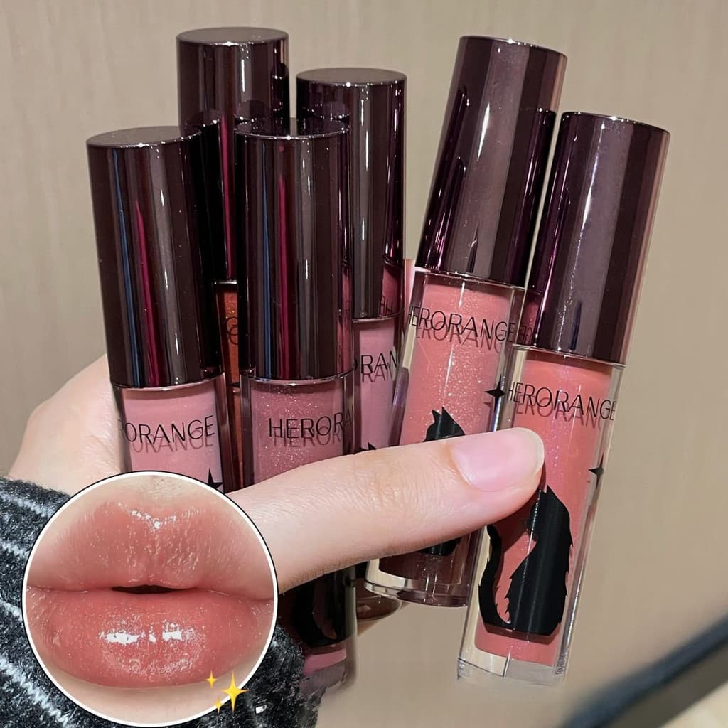 Roxo estrela fina flash brilho labial espelho água brilhante Toot lábio hidratante hidratante translúcido flash fino