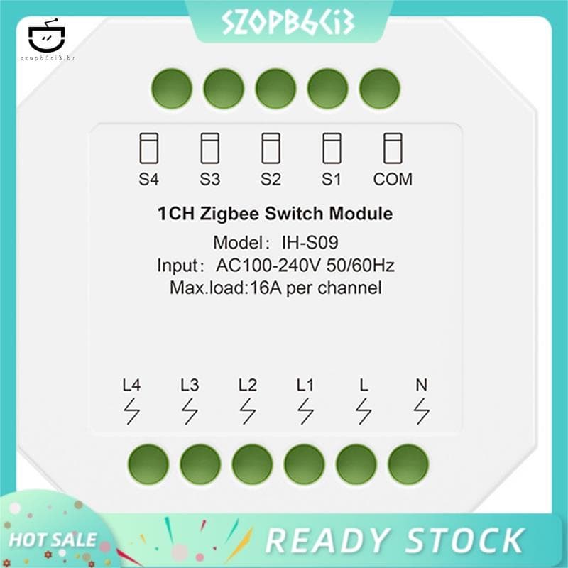 [szopb6ci3 . br] Interruptor De Relé Inteligente Módulo De 16A IH-S09 AC100-240V Tuya Smart Life Controle Remoto Para Si