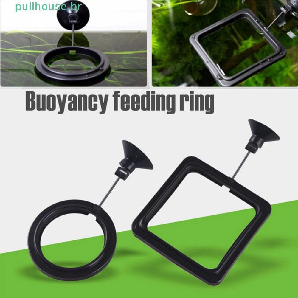 PULLHOUSE Alimentador De Peixes Aquário Quadrado Redondo Com Ventosa Suprimentos Para Animais De Estimação Círculo De Fl