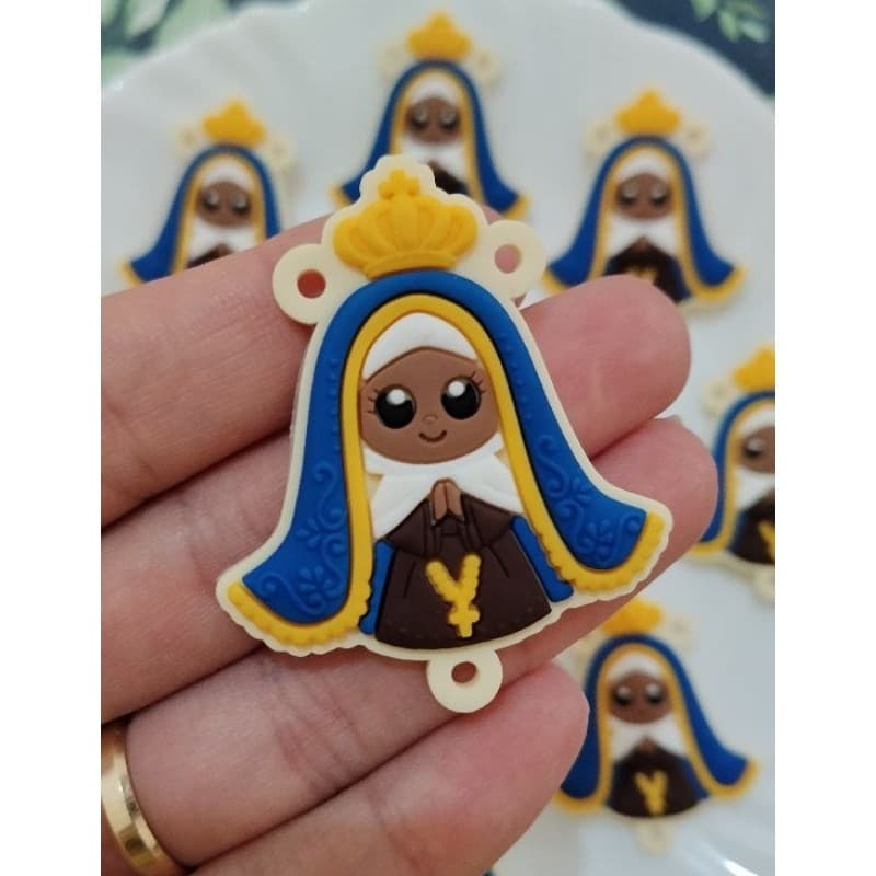 Aplique Emborrachado  Nossa Senhora Aparecida Amarelo 10 unidades