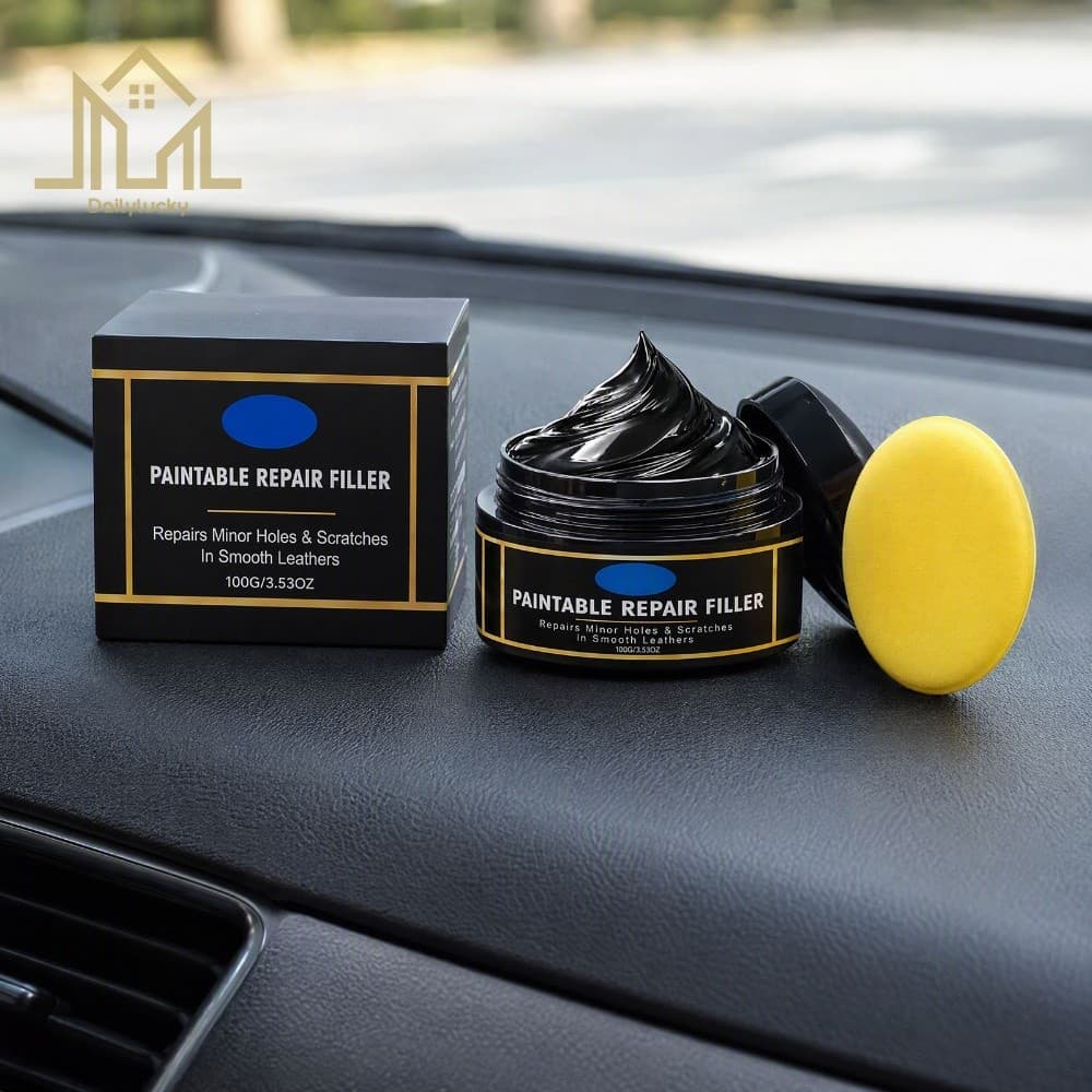 Creme De Reparo De Couro Removedor De Arranhões Interior Do Carro Kit De Esponja De Painel Restaurador De Plástico [Dail