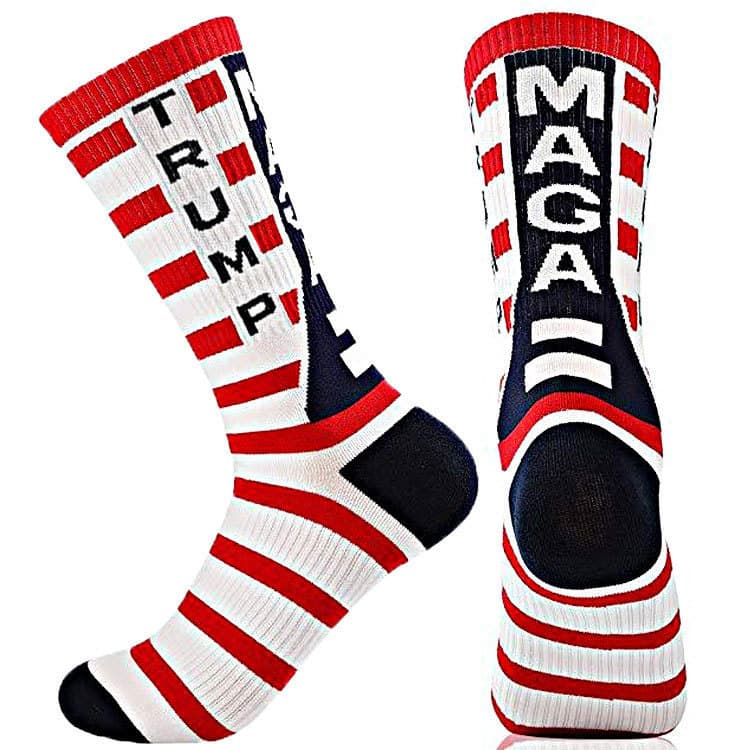 Meias de bandeira americana Trump tubo médio meias carta meias masculinas meias independentes meias de algodão japonês M