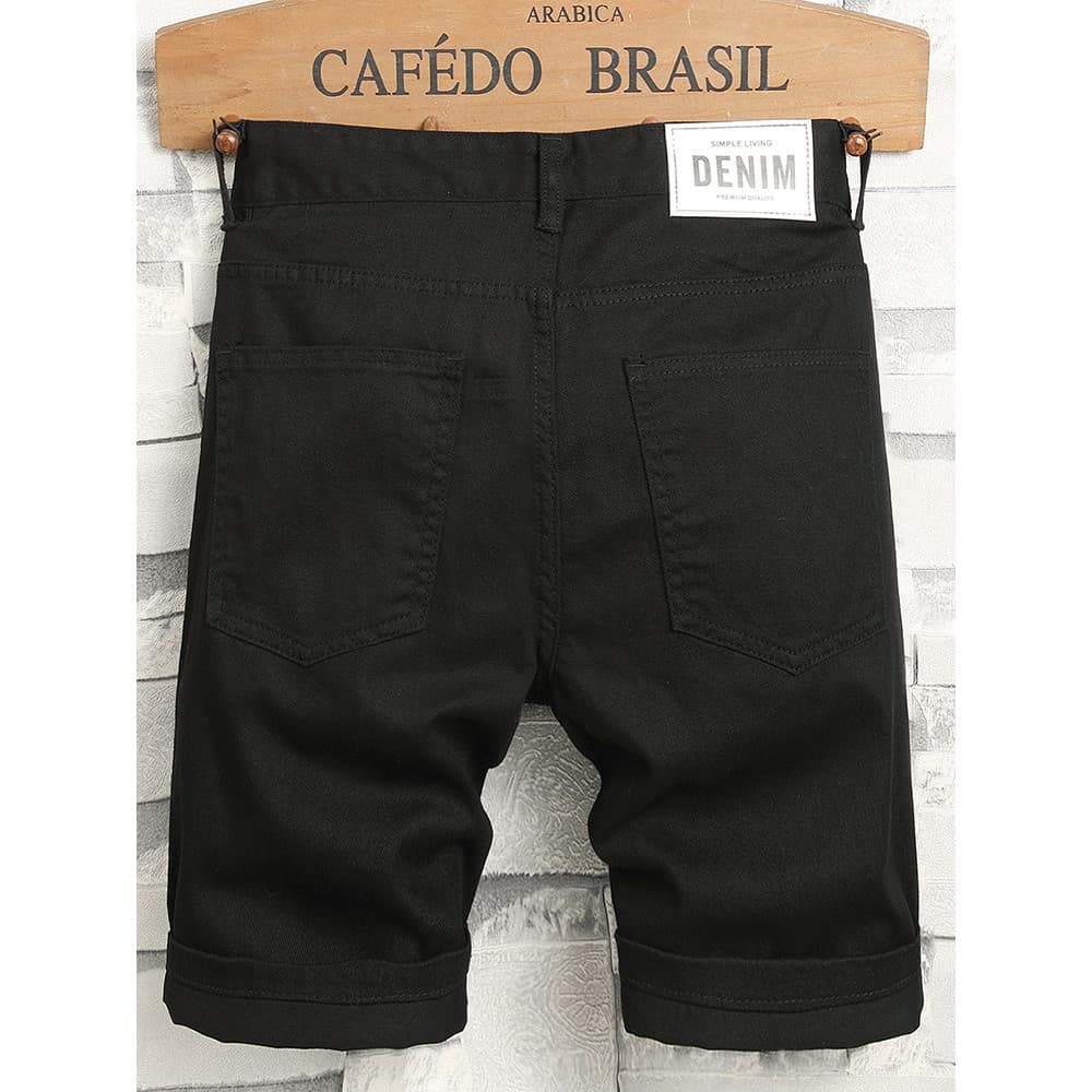 2026 novo estilo calças pretas Shorts masculinos verão estilo fino 5 calças cortadas de cinco pontos estilo masculino De