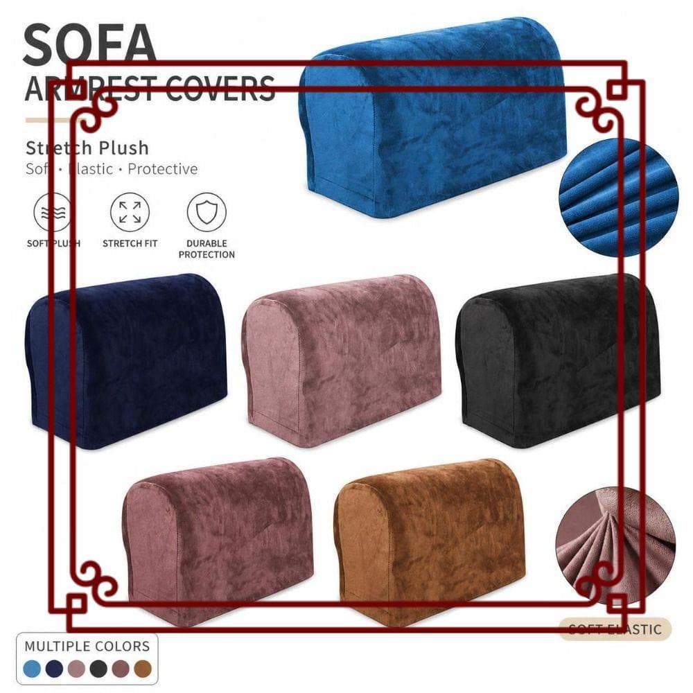 1 Par De Capas Para Braço De Sofá , Elásticas Sólidas Apoio De Protetores De Cadeira De Tecido De Pelúcia