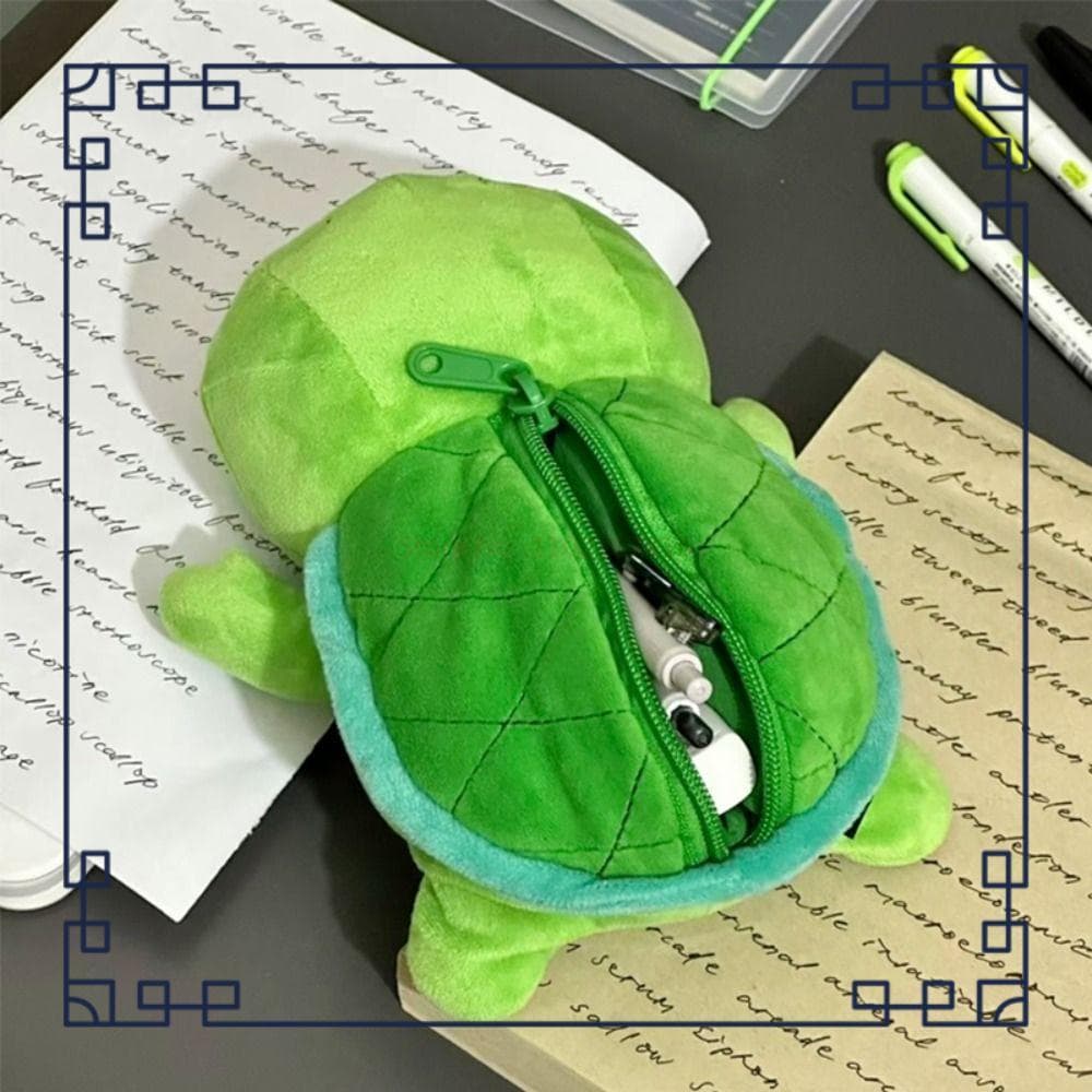 Lápis , Bolsa De Caneta De Pelúcia De Grande Capacidade Armazenamento Multifuncional De Tubarão/Taruga , Escritór