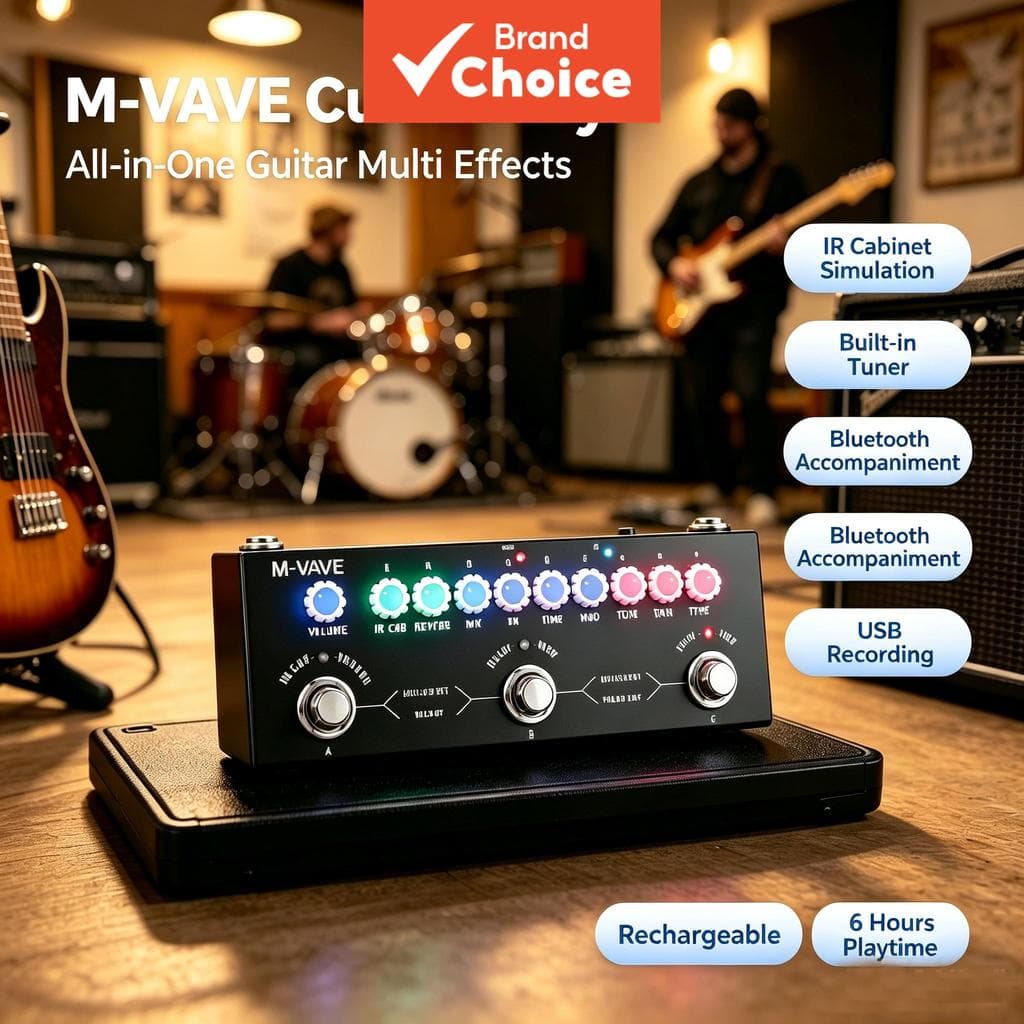 M-VAVE CUBE BABY Pedaleira Multi-Efeitos para Guitarra, Simulador de Gabinete IR, Afinador Embutido, Bluetooth