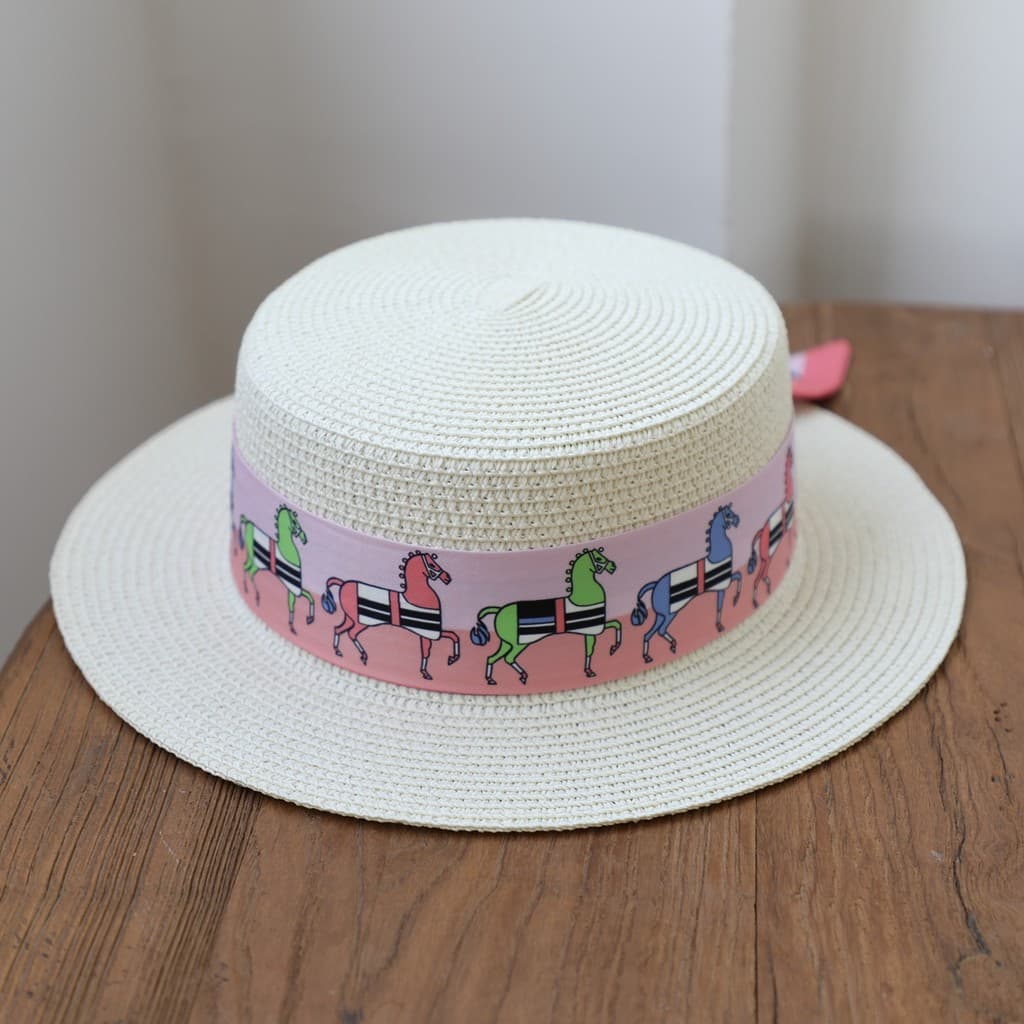 Chapéu branco de verão feminino, chapéu de Jazz britânico, pônei com protetor solar, chapéu de palha panamá