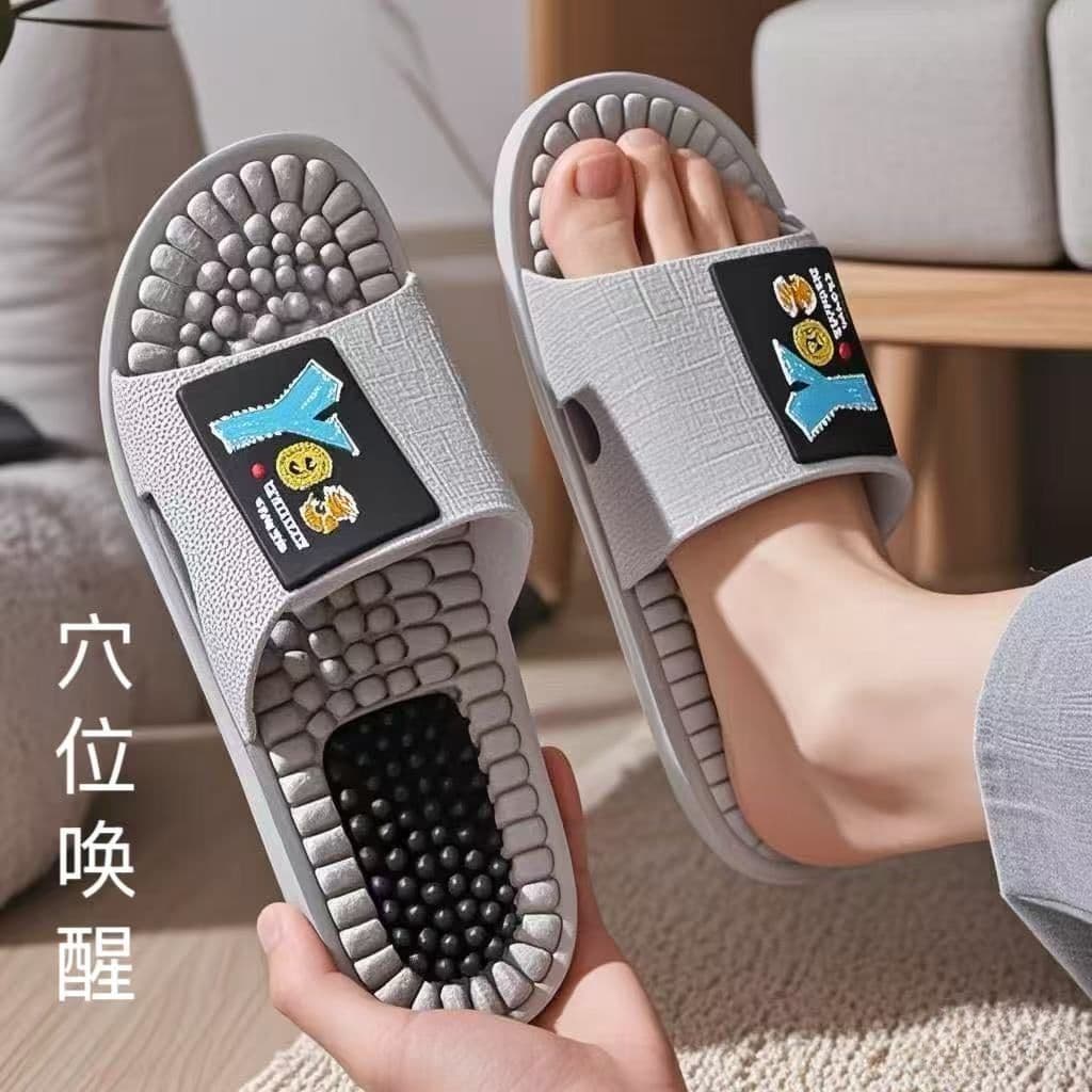 [Novo produto envio rápido] Chinelos de massagem masculino casa interior pé acuponto banheiro banho antiderrapante Pedic