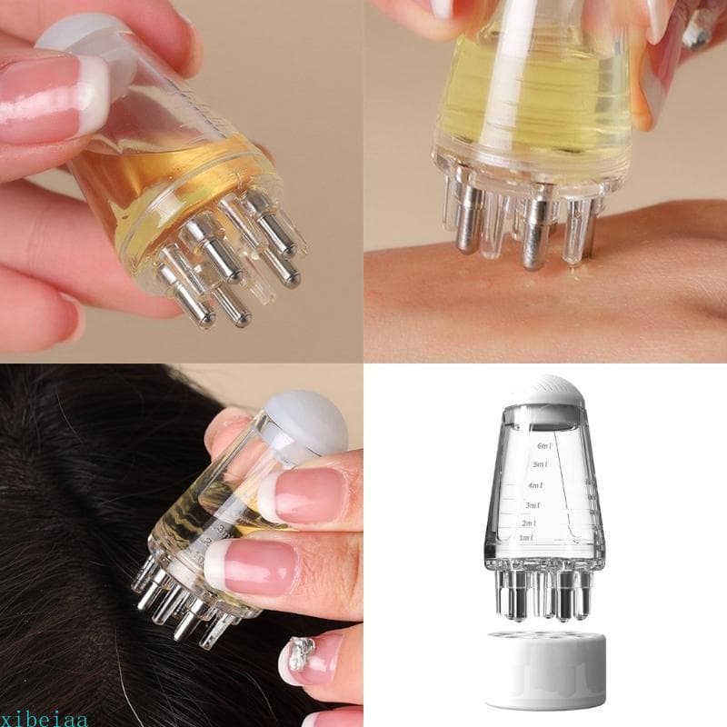 Xibiaa Pente Fluido Para Couro Cabeludo Tratamento De Cabelo Massageador De Aplicador De Óleo Capilar