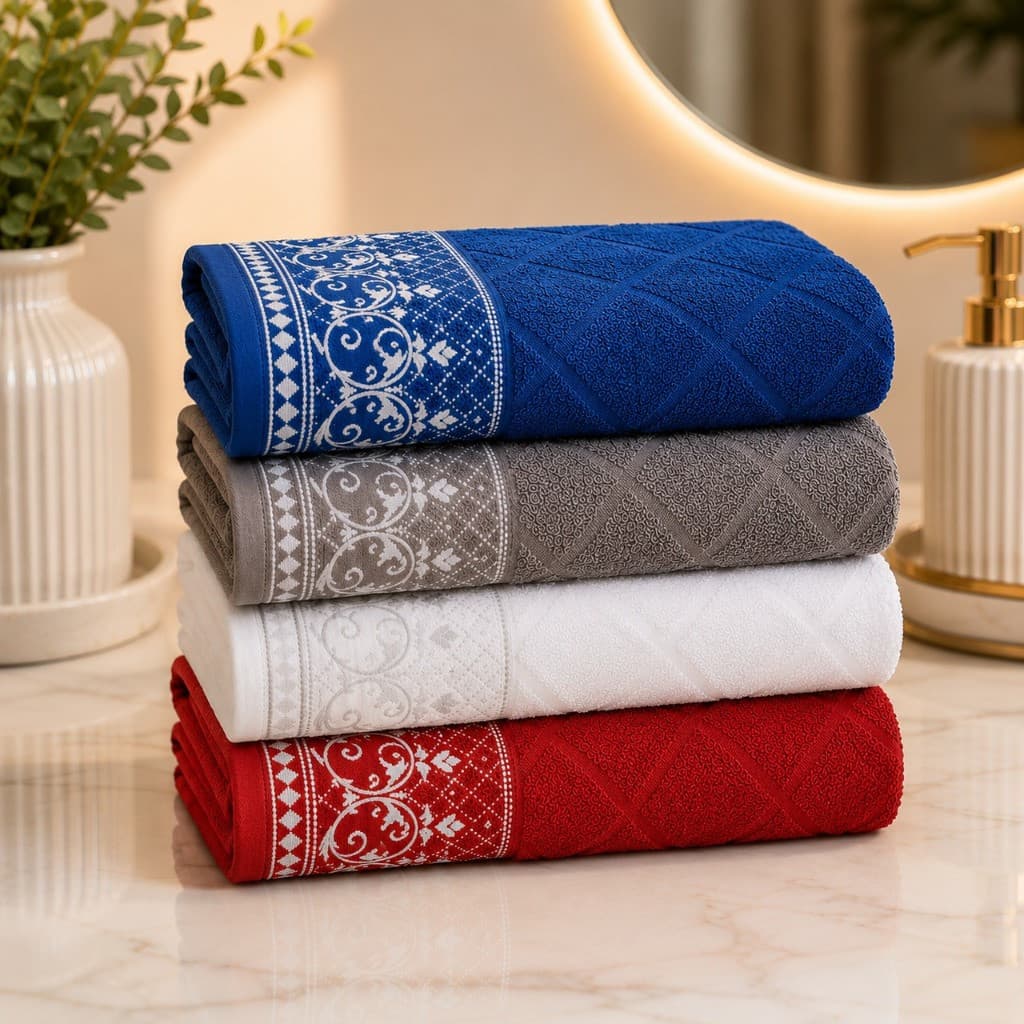 Kit com 4 Toalhas de Banho Majestic 70x130cm Grandes Macias Felpudas Premium