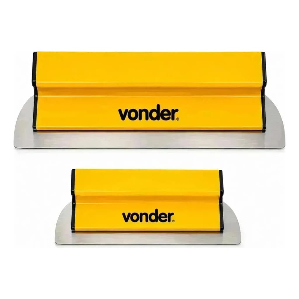Kit 2 Desempenadeiras Vonder 25cm e 40cm Lâmina Aço Inox Massa Corrida Paredes Tetos Acabamento Reforma