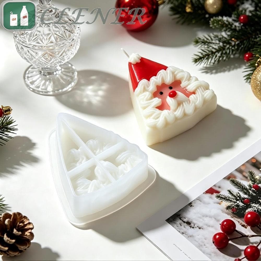 Molde De Vela De Natal Mais Limpo , Forma Redonda/Triangular , Silicone Com Textura De Chantilly , Antiaderente