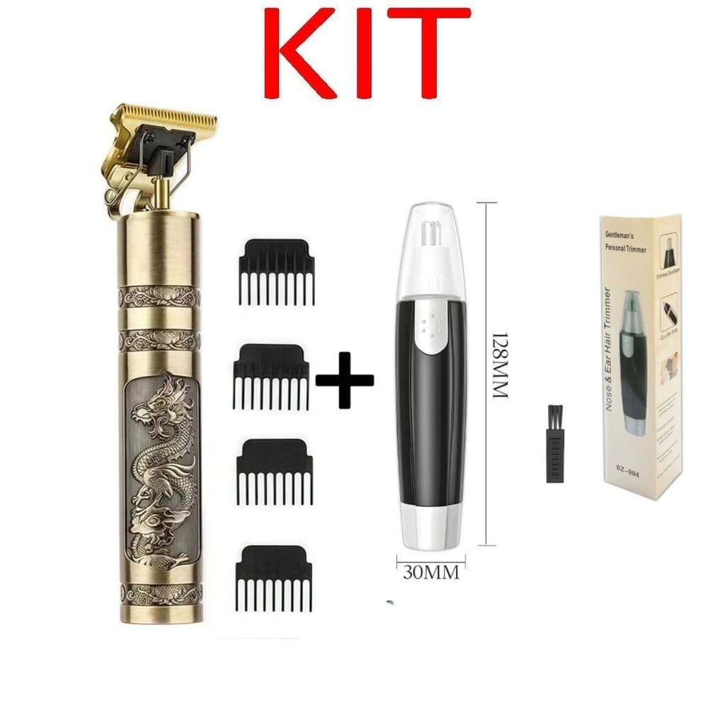 KIT masculino - Barbeador e aparador de pelos Maquina cortar cabelo jorge