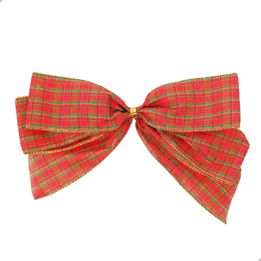 Kit 4 Laços Natalinos Quadriculado Vermelho E Verde