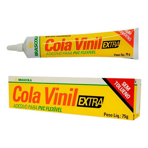 Cola Vinil Extra Adesivo Para Pvc Flexível 75gr Brascola Cor Incolor