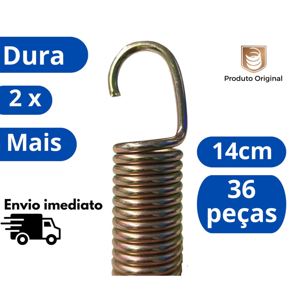 Molas douradas14cm Reforçadas | Substituição Fácil para Cama Elástica