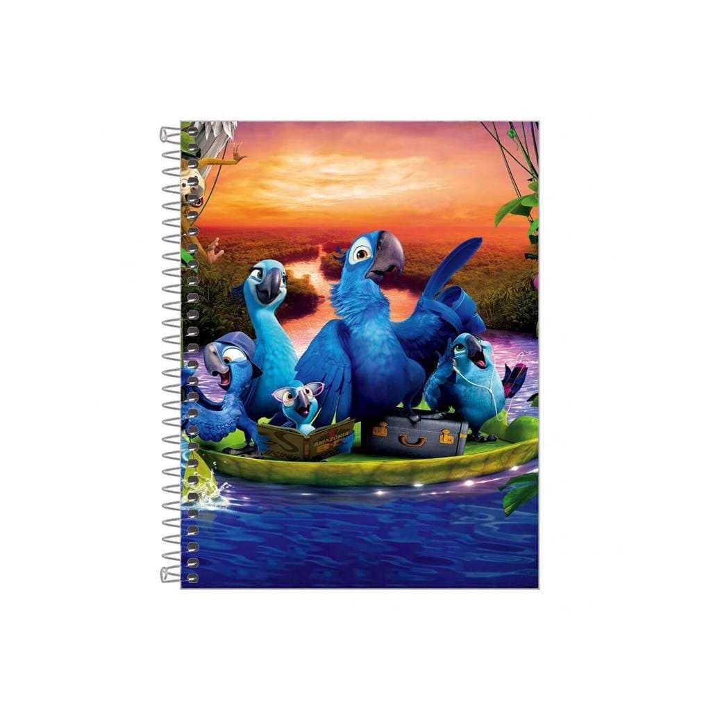 Caderno Escolar Rio Arara Azul 1 Matéria 80 Folhas Capa Dura