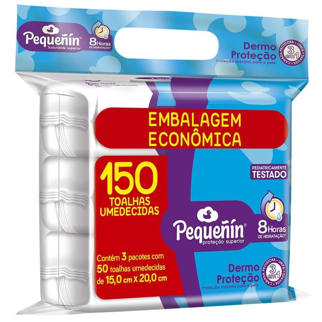 Toalhas Umedecidas Pequeñin Dermoproteção 150 Unidades