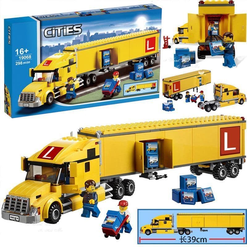 39cm cidade série cidade transporte caminhão brinquedo transportador bloco de construção menino presente natal