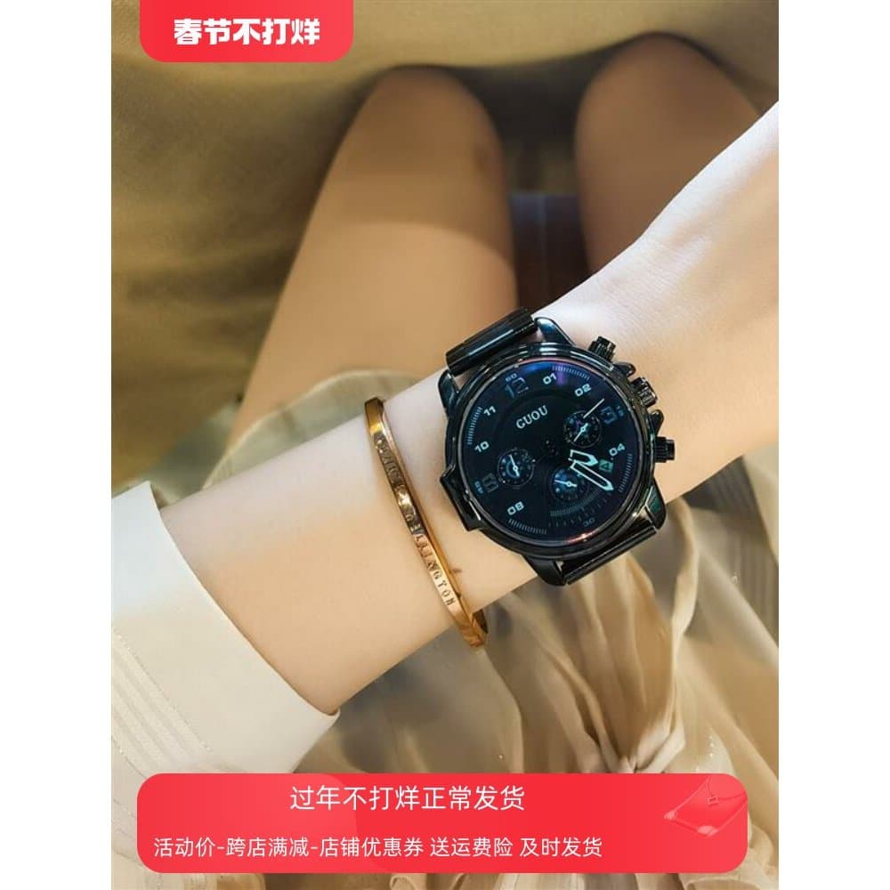 Relógio feminino High-End novo estilo marca genuína Casual grande placa temperamento feminino à prova dwaterproof água m